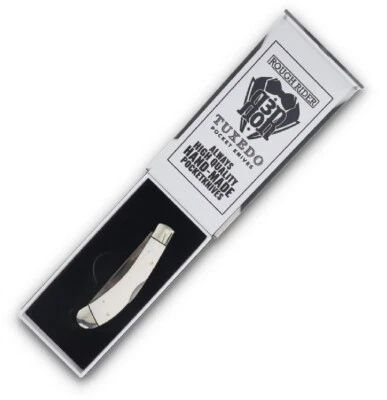 Navaja de bolsillo Rough Rider Tuxedo Bow Trapper bloqueo titanio Micarta 30 años Foto 1 de 4