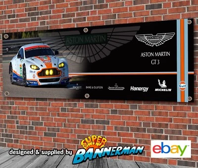 Aston Martin Vantage GT3 Gulf Racing Banner for Garage, Workshop, Showroom LARGE