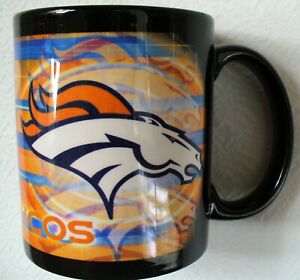 NFL~Football~DENVER~Broncos~HELMET LOGO~Coffee Mug~BLACK~Colorful~CLEAN~Collect 