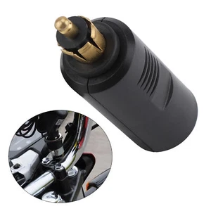 12V Motorrad Zigarettenanzünder Steckdose Adapter DIN Buchse Schwarz Eurostecker - Bild 1 von 12