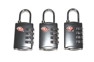 3 nuevos Negro SKB 4 esferas Combinación Restablecible TSA Estuche Equipaje Bloqueo de Viaje - Imagen 1 de 3