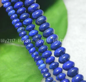 Natural Blue Lapis Lazuli Gemstone Rondelle Loose Beads 15" 4x6/5x8/6x10mm - Picture 1 of 6