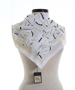 St John Knits Abstract Painted Silk Square Scarf Ecru Multi NWT $395 - Picture 1 of 3