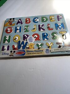 Disney Mickey Mouse, Goofy and Friends - Alphabet Wooden Peg Puzzle  zar