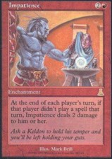 MTG magic cards 1x x1 Light Play, English Impatience Urza's Destiny