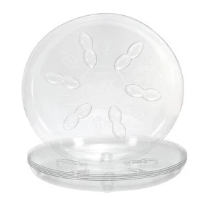 10 Inch Plant Saucers, Clear Plastic Drip Trays Plant Plate Dish for Planters - Picture 1 of 7