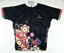 PALADIN Floral Print by QinYing Black S/S Women's Cycling Jersey Shirt US 2XL