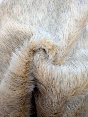 PLÜSCHSTOFF Beige-Schwarz meliert Meterware 1,40 breit 4,85 € je 0,50 m (31) - Bild 1 von 3