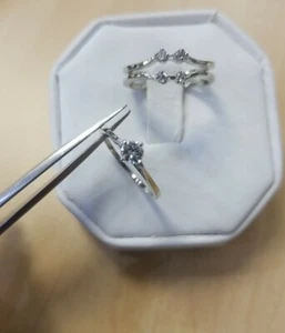 14 WEISSGOLD runder Diamant Solitär/Ring Schutz, Verlobungsring/Ehering - Bild 1 von 12
