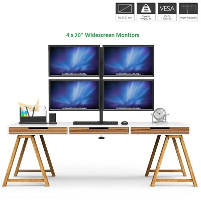 4 x 20" Quad Monitor Computer Screen Display Monitor + Stand Trading Business - Image 1 of 4