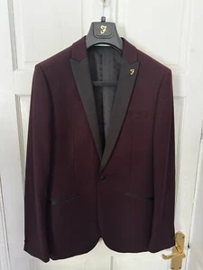 *BRAND NEW* Mens Farah Burgundy Blazer size 36R - Picture 1 of 3