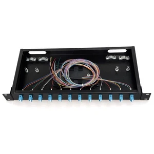 12 Port Glasfaser Fusion Anschlussdose LC Terminal 19" Schrank Rack Adapter - Bild 1 von 5