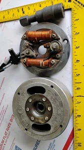 HODAKA FLYWHEEL MAGNETO 903007 AND POINT ASSEMBLY WITH SPARK AND LIGHTING COIL - Picture 1 of 9