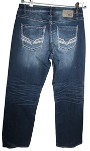 BKE HEBILLA TYLER BOOTLEG HOMBRE LAVADO OSCURO TIRO MEDIO ELÁSTICO AZUL JEANS 32 LARGO 32 - Imagen 1 de 2