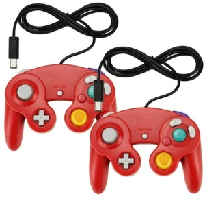 Menge 2X Classic Kabelgebunden Gamepad Controller für Nintendo Wii GameCube Rot 0Z - Bild 1 von 3