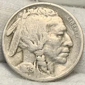 1925-S Buffalo Nickel Coin ~ Nice Details ~ Better Date (L180) - Foto 1 di 2