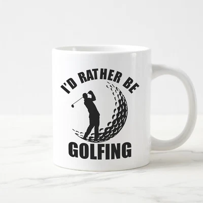 Taza Golfer’s Happy Place – I’d Prether Be Golfing Divertida Taza de café para amantes del golf Foto 1 de 2