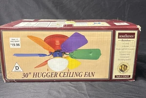 NIB Home Trends 30” Hugger Ceiling Fan Multi-Color Colorful Rainbow Retro Cs8 - Picture 1 of 6