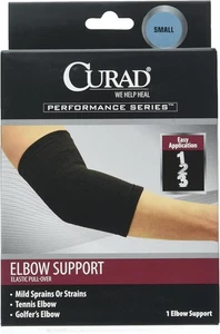 Curad Elastic Pull-Over Elbow Support Black Medium - Picture 1 of 3