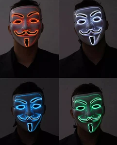LED Vendetta Maske für Halloween & Fasching - Bild 1 von 5