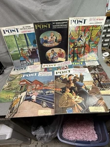 VINTAGE 1960 SATURDAY EVENING POST LOT OF 8 ADVERTISING, HISTORY, COVER ART - Picture 1 of 9