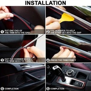 Tiras suaves decorativas interiores automotrices resistentes adhesivas universales hechas en PVC - Imagen 1 de 10