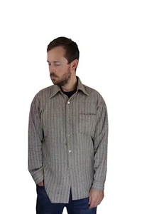 Vtg Pendleton Herringbone Wool Flannel Button Down Lodge Board Shirt Mens Large - Picture 1 of 9