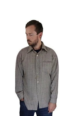 Vtg Pendleton Herringbone Wool Flannel Button Down Lodge Board Shirt Mens Large - Image 1 of 4