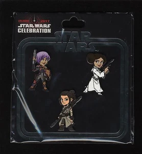 Star Wars Rey Sabine Princess Leia Celebration Orlando 2017 Pin Set - Picture 1 of 1