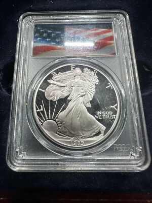 1989-S American Silver Eagle Dollar DCAM PR69DCAM ( Case Scratches ) - Image 1 of 2