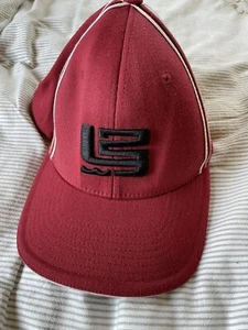 Vintage Y2K Nike Lebron James Fitted Hat Cap Size L/XL Burgundy Basketball - Picture 1 of 3