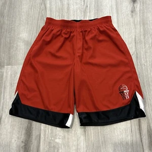 Nike Basketball Shorts Mens M Red Black Shiny Reversible Baggy Drawstring Y2K - Picture 1 of 8