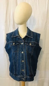 Vintage 1990’s Denim Vest Womens Medium Blue Pockets Northern Reflections - Imagen 1 de 6