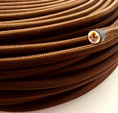 Textilkabel 4x0,75mm² dunkelbraun Lampenkabel 4-adrig Stromkabel Ersatzkabel - Bild 1 von 3