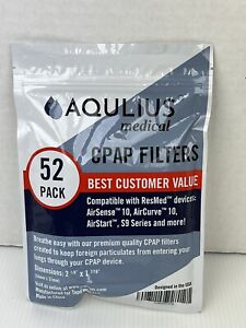 Filtre CPAP filtres CPAP Aqulius 52 pack 2 1/8" x 1 7/16" NEUF dans son emballage d'usine