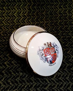 Dose Deckeldose Miltenberg Goldrand Wappen Kronach Porzellan Andenkenporzellan - Bild 1 von 4