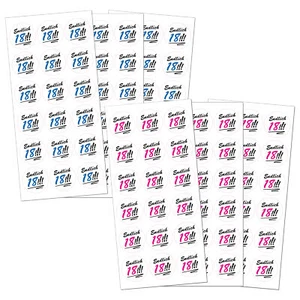 Deko Aufkleber für 18. Geburtstag "Endlich 18!!!" 3cm Rund 54 Stück Top Preis - Bild 1 von 7