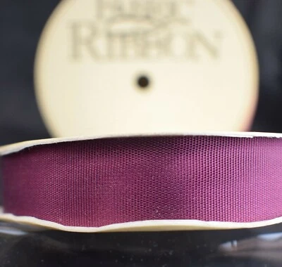  Moire Burgundy Fabric Ribbon Design 7826 25 Yard Roll 5/8 Wide Vintage WFR - Image 1 of 4