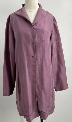 Eileen Fisher Women's Silk Lightweight Purple Button Down Jacket Top Size Small - Image 1 of 4