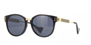 NEW Gucci Men's Sunglasses GG0586SA 001 Black Gold Grey Lens 55mm Authentic - Picture 1 of 5