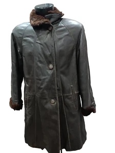Giacca in pelle usato donna woman marrone scuro Tg 44 XXR12L - Imagen 1 de 6
