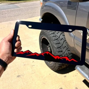 MOUNTAINS LICENSE PLATE FRAME COLOR CHOICE -HIKING-MOUNTAINS-CAMPING - Foto 1 di 21