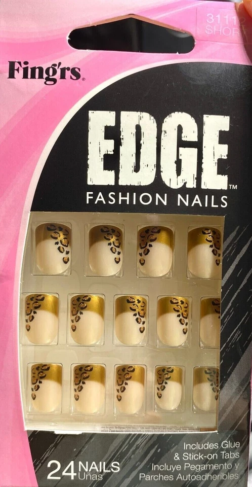 Fing'rs EDGE 时尚指甲胶粘剂 24 克拉 - 31112 短 — 第 1/1 张图片