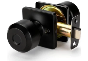 Matte Black Stainless steel keyless door knob, Square, Bed/batheroom, modern - Picture 1 of 7