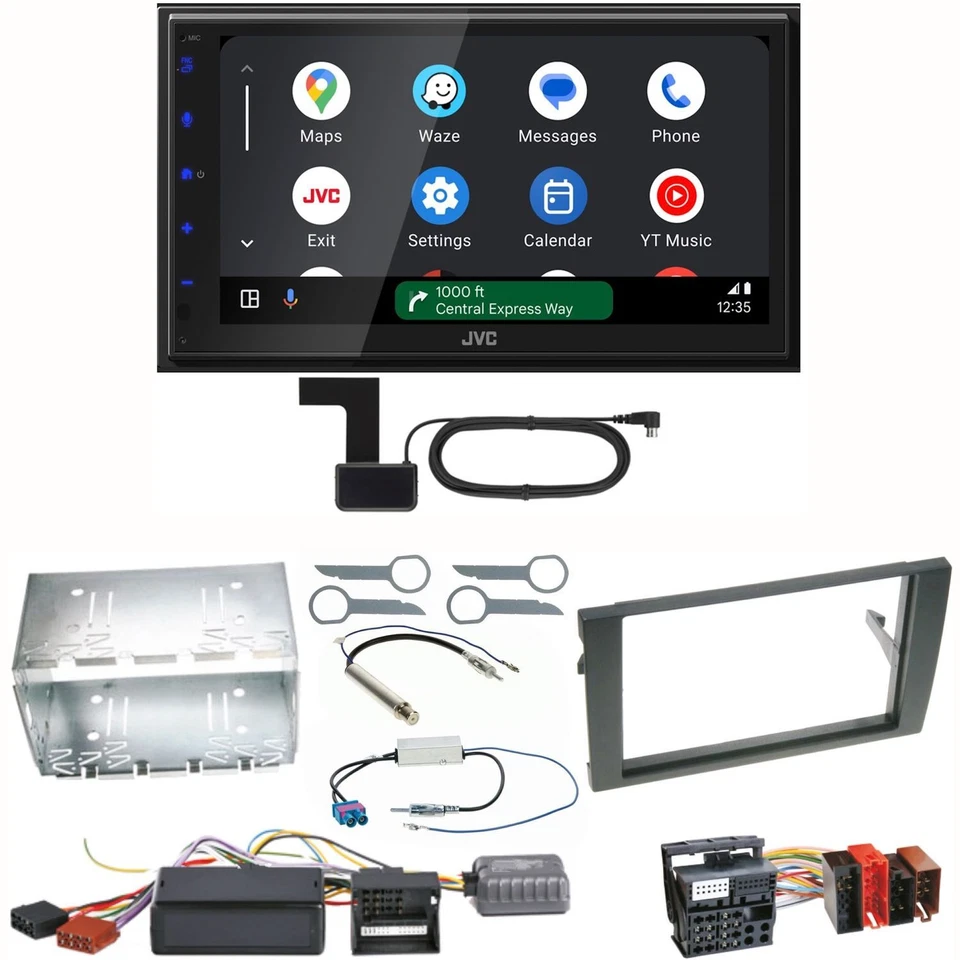 JVC KW-M695DBW Android Auto CarPlay Einbauset für Seat Exeo Audi A4 B6 B7 - Bild 1 von 1