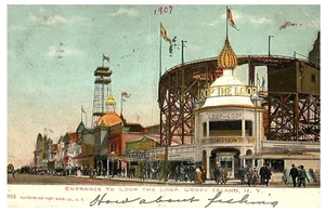 Postkarte Eingang zu The Loop the Loop, Coney Island, New York 1901 - Bild 1 von 2
