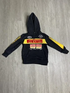 Black Pyramid Hooded Sweatshirt Boys Size XSmall Black Chris Brown Preowned - Picture 1 of 5