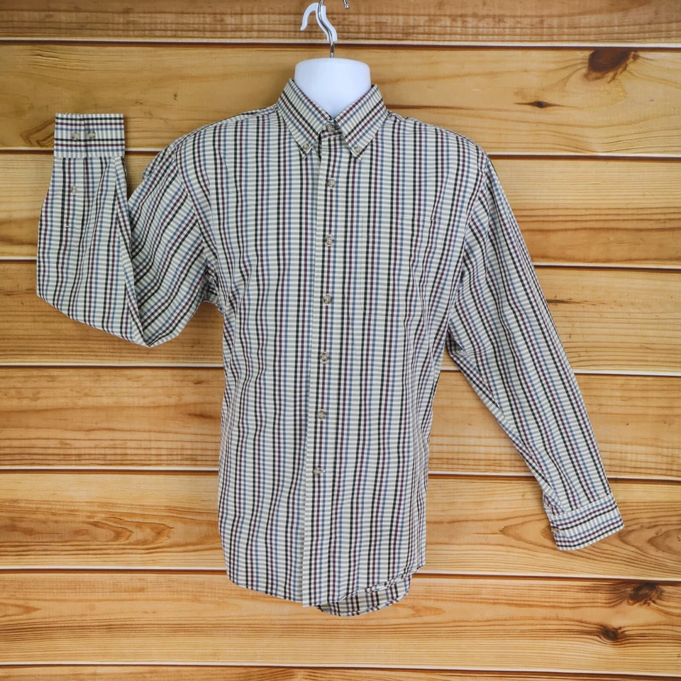 Cutter & Buck Dress Shirt Mens M Multicolor Check 100% Cotton Button Down Collar - Image 1 of 4
