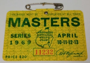 1969 MASTERS BADGE TICKET AUGUSTA NATIONAL - RARE - Picture 1 of 4
