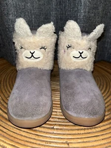 Ugg Llama Stuffie Boots Purple Grey faux-Suede Sherpa faux-Wool Toddler 11 - Picture 1 of 6